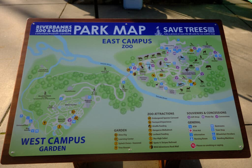 Photo of a Riverbanks Zoo map.