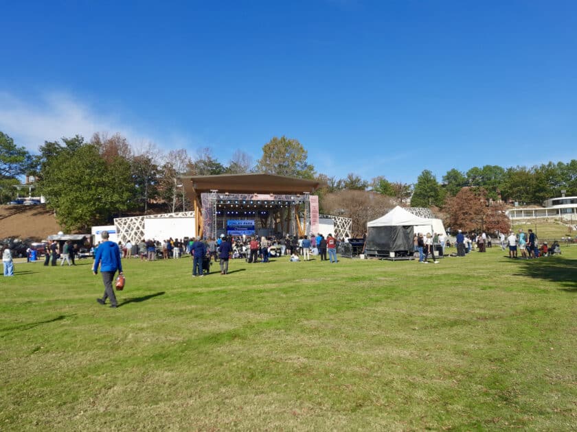 People watching a music festival at Finlay Park.
